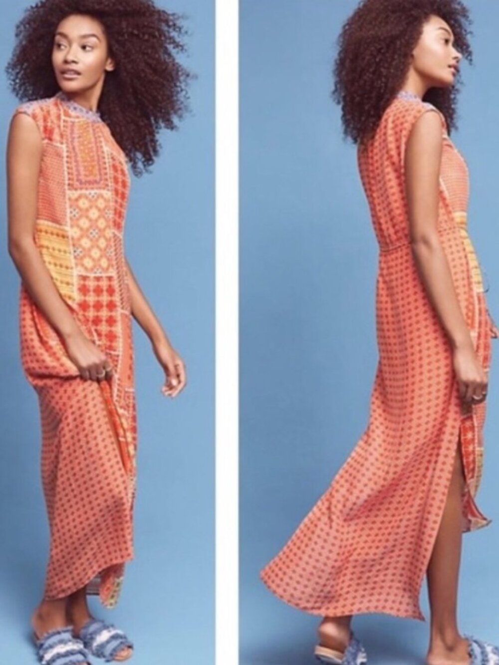 Anthropologie Tanvi Kedia Patchwork Sol Embellished Maxi Dress XS
